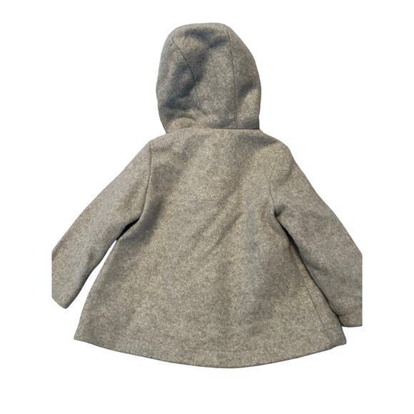 GUC Old Navy Toddler Size Gray Coat Button Front Ears on Hood Size 12-18 Months - Picture 2 of 4